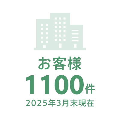 お客様1100件 2025年3月末現在